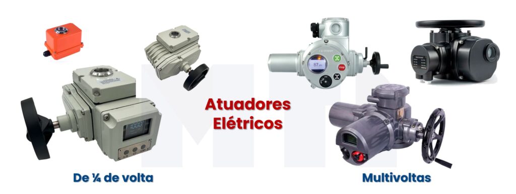 imagem de atuadores elétricos de 1/4 de volta e multivoltas