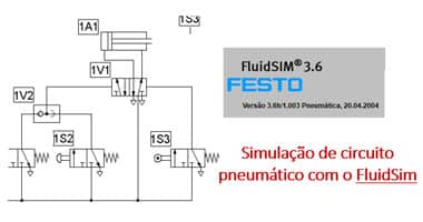 imagem do programa Fluidsim para criar circuitos pneumáticos
