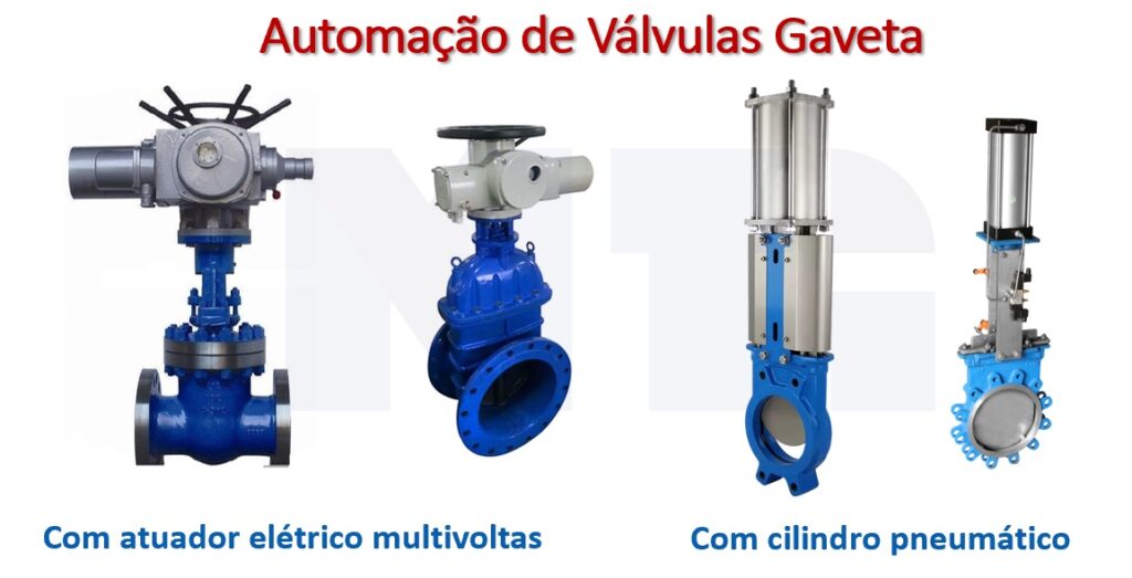 válvulas gaveta automatizadas com atuador elétrico ou pneumático