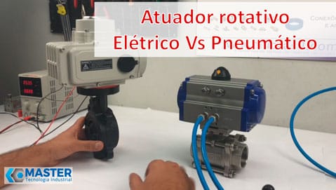 imagem do vídeo mostrando a diferença entre atuador rotativo e elétrico