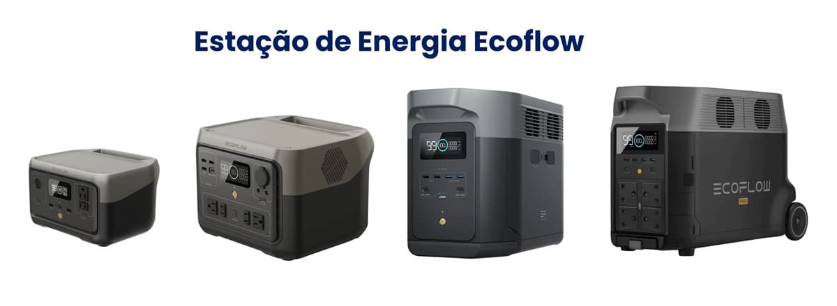 Imagem da linha de estações de energia Ecoflow