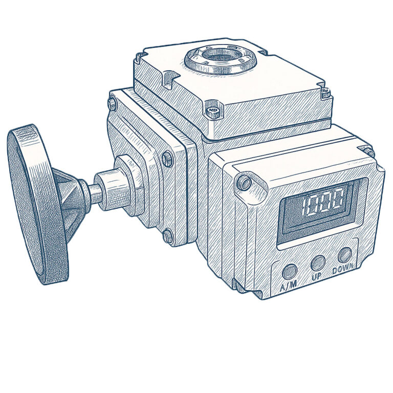 atuador elétrico de 1/4 de volta - wireframe