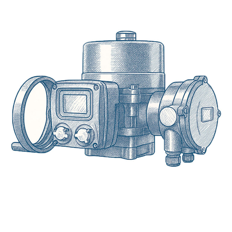 atuador elétrico de 1/4 de volta - EOM - wireframe