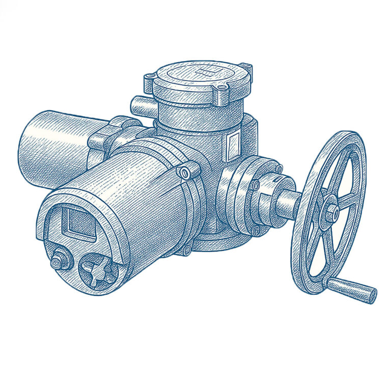 atuador multivoltas wireframe