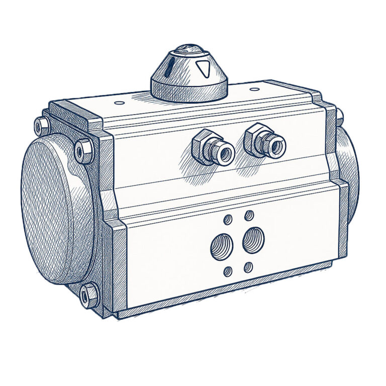 atuador pneumático - wireframe